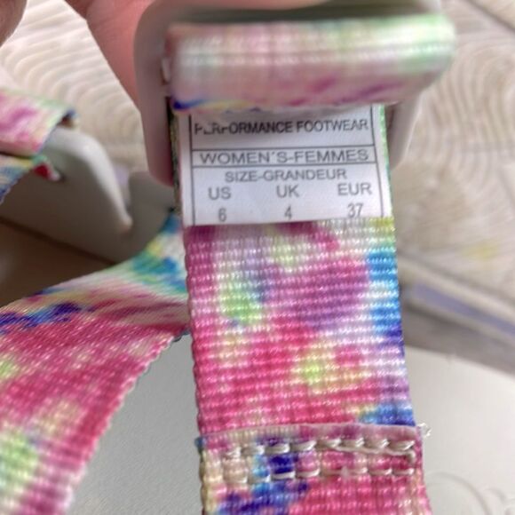 Chaco Chillos Gray Taupe Pastel Tie Dye Women’s Size 6 Slide Slip On Sandals - Picture 6 of 12